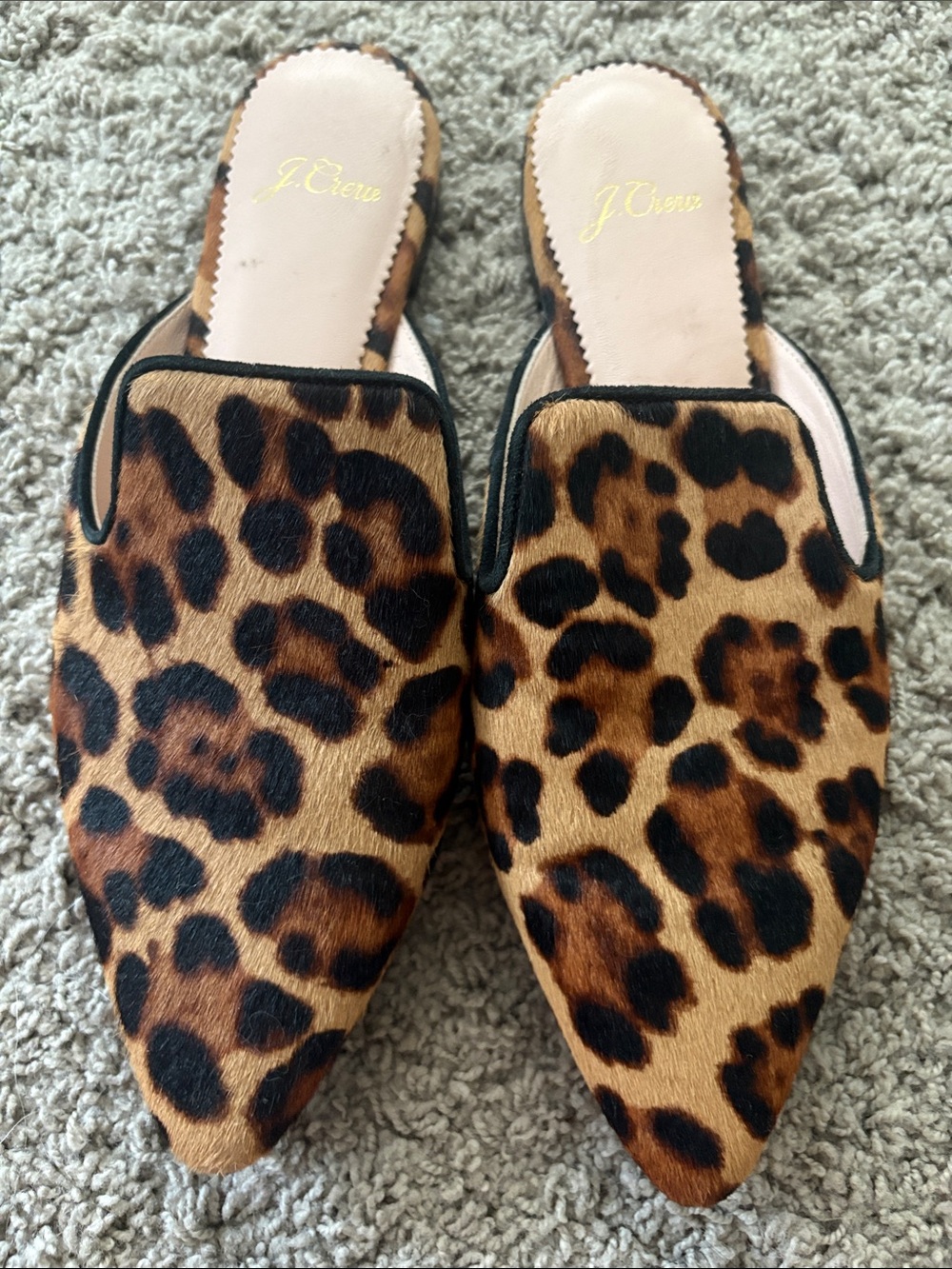 J. Crew Leopard-Print Pointed Toe Mule